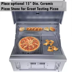 Barbecue Encastrable Hybride Charbon De Bois Et Gaz 30" - 76cm - SUNSTONE -BBQ Soldes barbecue hybride gaz charbon de bois 76cm 7