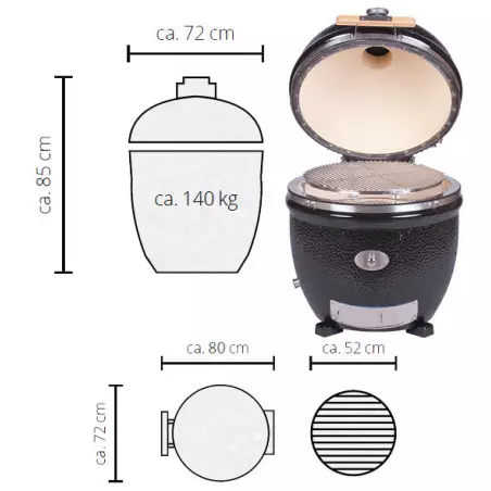 Barbecue Ceramique Le Chef Pro 2.0 Noir à Poser - MONOLITH 4 Barbecue Ceramique Le Chef Pro 2.0 Noir à Poser - MONOLITH - Image 2