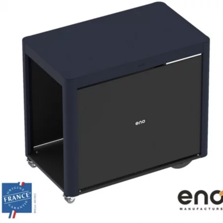 Desserte Achille Acier Bleu Navy Avec Rideaux & Roulettes - ENO 3 Desserte Achille Acier Bleu Navy Avec Rideaux & Roulettes - ENO