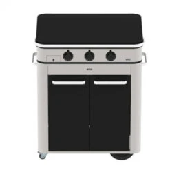 Combo Plancha Enosign Gaz 80 Inox & Acier Noir 2023 Avec Capot Noir - ENO