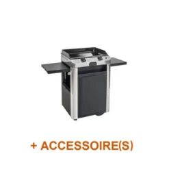Pack + Combo Plancha Gaz Fusion 60 Inox Et Noir Sur Chariot + Coffret - ENO
