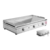 Pack Plancha Gaz PLANET Lisse Rainurée + Capot à Charnières -BBQ Soldes pack plancha chef 80 housse 1