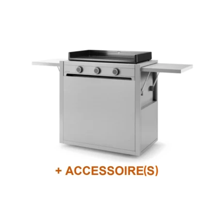 Pack + Plancha Modern 75 Gaz Inox Sur Chariot 3 Pack + Plancha Modern 75 Gaz Inox Sur Chariot