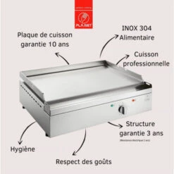 Plancha Elec PLANET Chef 55 Plaque Lisse (Réf. 240005) -BBQ Soldes plancha elec planet chef 55 plaque lisse ref 240005 2